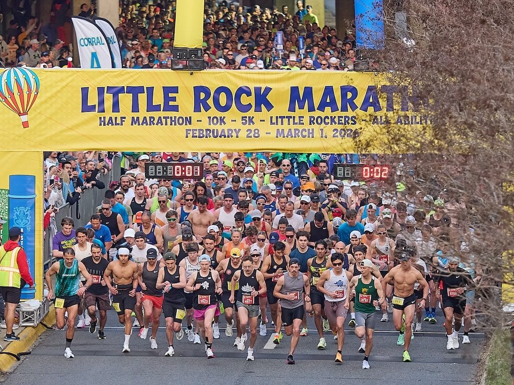 The start line of the Little Rock Marathon