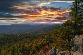 Sunset over the Ouachita mountains, where the race is run